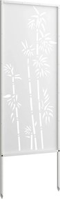 vidaXL Οθόνη Ιδιωτικότητας Κήπου Floral Λευκό 50 x 140 εκ