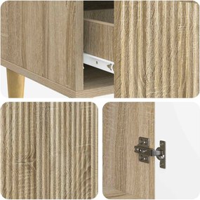 vidaXL Πλαϊνό γραφείο με συρτάρι Sonoma Δρυς 66 x 34,5 x 95 εκ.
