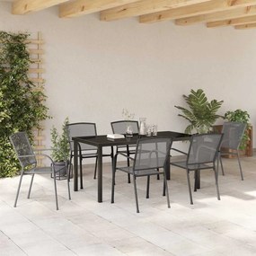vidaXL Σέτ φαγητού για κήπο 7 pcs Ανθρακί Ατσάλι
