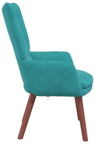 vidaXL Χαλαρωτική Πολυθρόνα Τιρκουάζ 63 x 67 x 94 εκ. Βελούδο