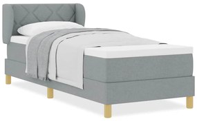 vidaXL Κρεβάτι με Ελατήρια και Στρώμα Κρεμ 90x200 εκ Υφασμα με στρώμα