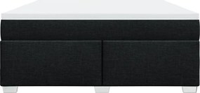 vidaXL Κρεβάτι Boxspring με Στρώμα Μαύρο 180x200 εκ. Υφασμάτινο