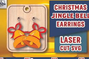 Σετ των 3 Intra απο ξύλο plywood 3mm-4mm πάχος Χριστουγεννιάτικα σκουλαρίκια Jingle Bell Δίασταση 3x3 cm INTRAFABR-107703988