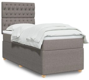 VidaXL Κρεβάτι Boxspring με Στρώμα Taupe 100 x 200 εκ. Υφασμάτινο