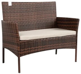 Σαλόνι κήπου Calma σετ 4τμχ rattan cappuccino-ύφασμα μπεζ