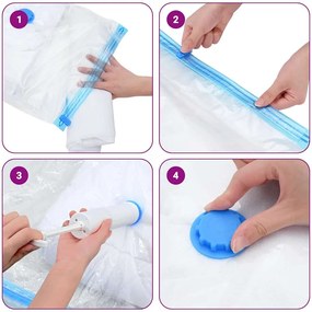 vidaXL Σακούλες Αποθήκευσης 20 pcs Διαφανές και Μπλε 100 x 80 cm