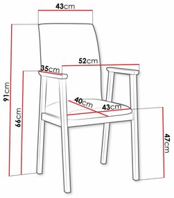 Καρέκλα Victorville 336, Άσπρο, Καφέ, 91x43x40cm, 7 kg, Ταπισερί, Ξύλινα, Μπράτσα, Ξύλο: Σημύδα | Epipla1.gr
