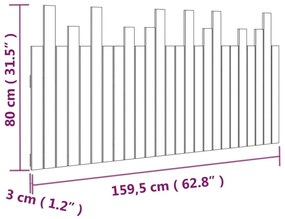 Κεφαλάρι Τοίχου Μελί 159,5x3x80 εκ. από Μασίφ Ξύλο Πεύκου - Καφέ