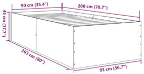 ΠΛΑΙΣΙΟ ΚΡΕΒΑΤΙΟΥ ΓΚΡΙ SONOMA 90X200 ΕΚ. ΕΠΕΞΕΡΓΑΣΜΕΝΟ ΞΥΛΟ 3280970