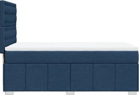 vidaXL Κρεβάτι Boxspring με Στρώμα Μπλε 100 x 200 εκ. Υφασμάτινο