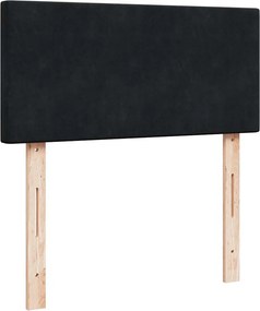 vidaXL Κρεβάτι Boxspring με Στρώμα Μαύρο 90x190 εκ. Βελούδινο