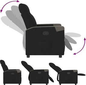 vidaXL Πολυθρόνα Ανακλινόμενη Μαύρη Υφασμάτινη