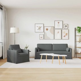 vidaXL Καναπές 180cm 2 pcs Σκούρο Γκρι Μέταλλο