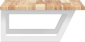 vidaXL Ράφι Νιπτήρα Τοίχου από Ατσάλι / Μασίφ Ξύλο Ακακίας