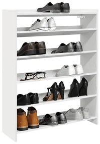 Ράφι παπουτσιών vidaXL Λευκό 80x25x100 cm Κατασκευασμένο ξύλο