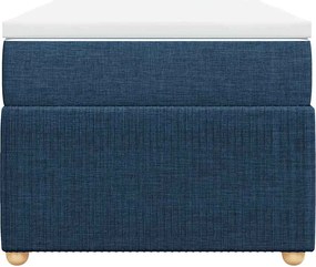 vidaXL Κρεβάτι Boxspring με Στρώμα Μπλε 90x190 εκ.Υφασμάτινο
