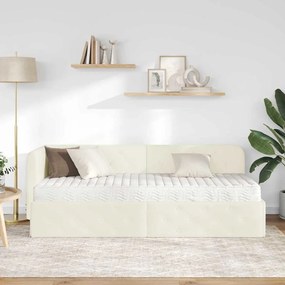 vidaXL Κρεβάτι Γωνίας Κρεμ 80 x 200 cm Βελούδο