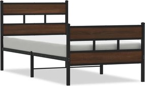 vidaXL Σκελετός Κρεβατιού Χωρίς Στρώμα με Κεφαλάρι και Ποδαρικό