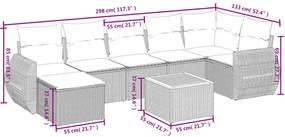 vidaXL Σαλόνι Κήπου Σετ 8 τεμ. Μπεζ Συνθετικό Ρατάν με Μαξιλάρια