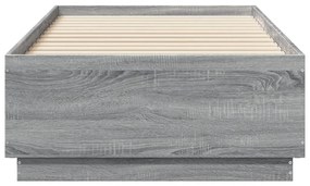 vidaXL Πλαίσιο Κρεβατιού με LED Γκρι Sonoma 90 x 190 εκ. Επεξεργ. Ξύλο