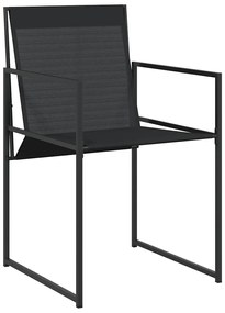 vidaXL Σέτ φαγητού για κήπο 5 pcs Μαύρο Textilene και ατσάλι με σκόνη