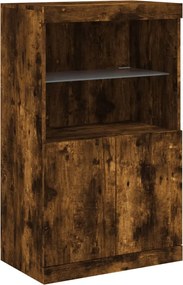 vidaXL Ντουλάπι με LED Καπνιστή Δρυς 60,5 x 37 x 100 εκ.