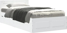 vidaXL Σκελετός Κρεβατιού με Κεφαλάρι Χωρίς Στρώμα Λευκό 100x200 εκ.