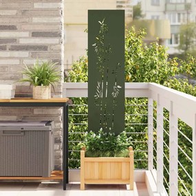 vidaXL Οθόνη Ιδιωτικότητας Κήπου Floral Λαδί 32 χ 140 εκ