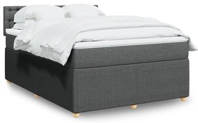 ΚΡΕΒΑΤΙ BOXSPRING ΜΕ ΣΤΡΩΜΑ ΣΚΟΥΡΟ ΓΚΡΙ 160X200 ΕΚ ΥΦΑΣΜΑΤΙΝΟ 3287522