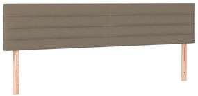 vidaXL Κρεβάτι Boxspring με Στρώμα &amp; LED Taupe 200x200 εκ. Υφασμάτινο