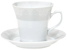 Φλυτζάνι Τσαγιού Με Πιατάκι Deco Classico 24.480.16 250ml White-Beige Cryspo Trio Porcelain