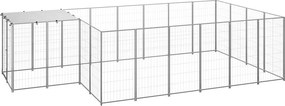 vidaXL Σπιτάκι Σκύλου Ασημί 8,47 m² Ατσάλινο