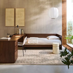 Διθέσιος καναπές-κρεβάτι, επένδυση καρυδιάς, Working