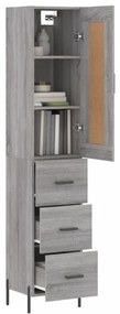 vidaXL Μπουφές Sonoma Γκρι 34,5 x 34 x 180 εκ. από Επεξεργασμένο Ξύλο