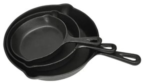 Σετ 3 Μαντεμένια Τηγάνια για Ψησταριά