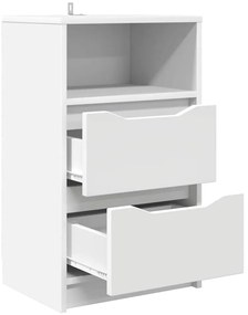 vidaXL Κομοδίνα 2 pcs Λευκό 40 x 30 x 467 εκ Επεξεργασμένο ξύλο