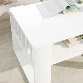 vidaXL Τραπεζάκι σαλονιού Λευκό 66 x 49,5 x 45 εκ. Επεξεργασμένο Ξύλο