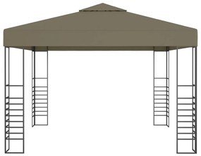 vidaXL Κιόσκι με Φωτάκια LED Taupe 3 x 3 μ.