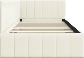 vidaXL Κρεβάτι Γωνίας Κρεμ 100 x 200 cm Βελούδο