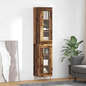 vidaXL Highboard 2 pcs Παλιό Ξύλο Γυαλί