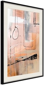 Αφίσα - Pastel Abstraction - 20x30 - Μαύρο - Με πασπαρτού