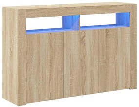 vidaXL Μπουφές με LED Sonoma Δρυς 115,5 x 30 x 75 εκ.