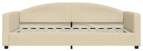 Καναπές Κρεβάτι Συρόμενος Κρεμ 100 x 200 εκ. Υφασμάτινος - Κρεμ