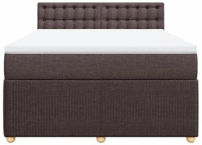 ΚΡΕΒΑΤΙ BOXSPRING ΜΕ ΣΤΡΩΜΑ ΣΚΟΥΡΟ ΚΑΦΕ 160X200 ΕΚ ΥΦΑΣΜΑΤΙΝΟ 3289824