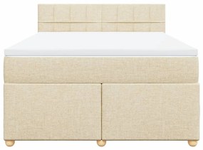 ΚΡΕΒΑΤΙ BOXSPRING ΜΕ ΣΤΡΩΜΑ ΚΡΕΜ 140X200 ΕΚ. ΥΦΑΣΜΑΤΙΝΟ 3289008