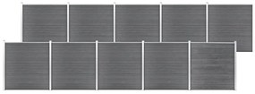 vidaXL Πάνελ Περίφραξης Γκρι 1737 x 186 εκ. από WPC