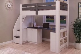 Stewehome Κουκέτα με γραφείο με ράφι βιβλίων και ντουλάπι
