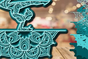 Σετ των 2 Intra απο ξύλο plywood 3mm-4mm πάχος – Yoga Mandala 3D Layer Cut Laser Δίασταση 20x20 cm INTRAFABR-23134193