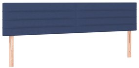 vidaXL Κρεβάτι Boxspring με Στρώμα Μπλε 160x200 εκ. Υφασμάτινο