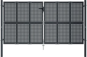 vidaXL Πόρτα Κήπου Ανθρακί 300x125 εκ. Ατσάλι